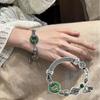 Aesthetic Bead Round Charm Bracelets New Chinese Style Green  Bangle  Auspicious Occasions