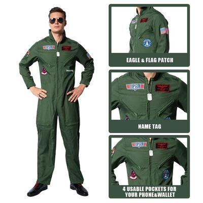 2025 Halloween Pilot Uniform Costume for Parties, Sports, Group Performances & Stage Events