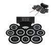 Electronic Drum Pad Set Roll Up Foldable Kit with 2 Speakers Battery 100‑240V DM10US Plug