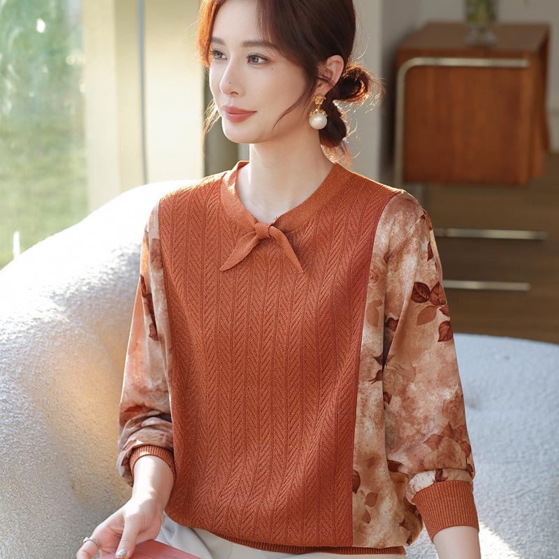 

Chic Spring Gauze Sleeve Knit Top for Women L (100-115 lbs)