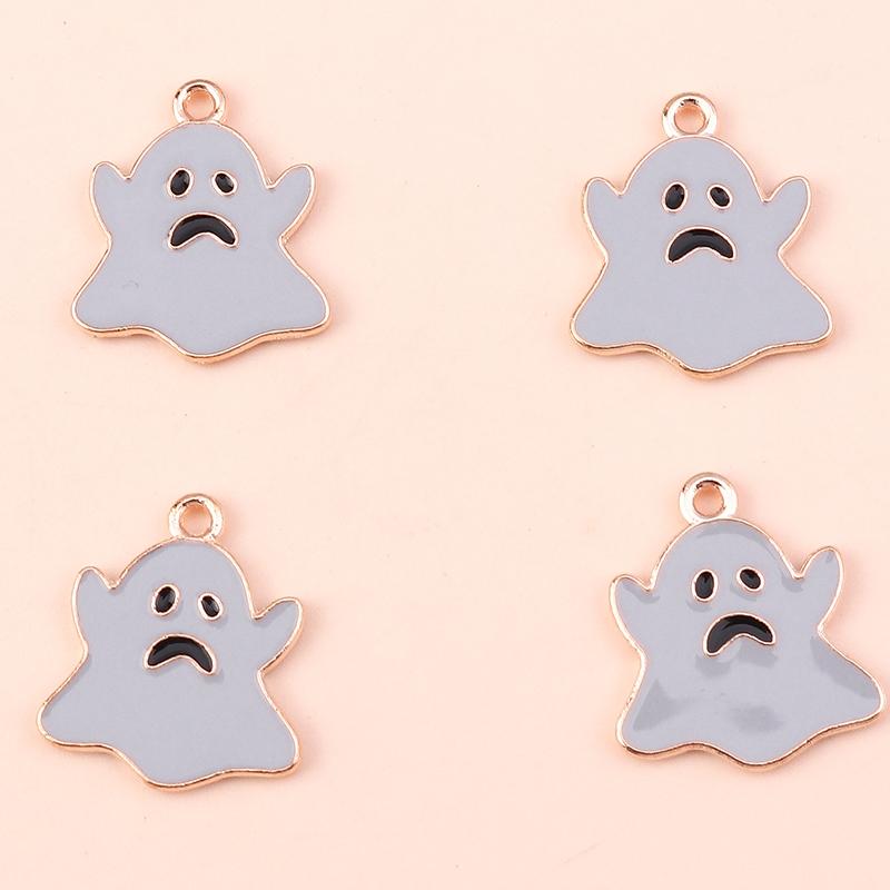 10pcs Mix Cute Enamel Halloween Charms Pumpkin Ghost Bat Charms Pendants for Jewelry Making DIY Earrings Necklace Accessories