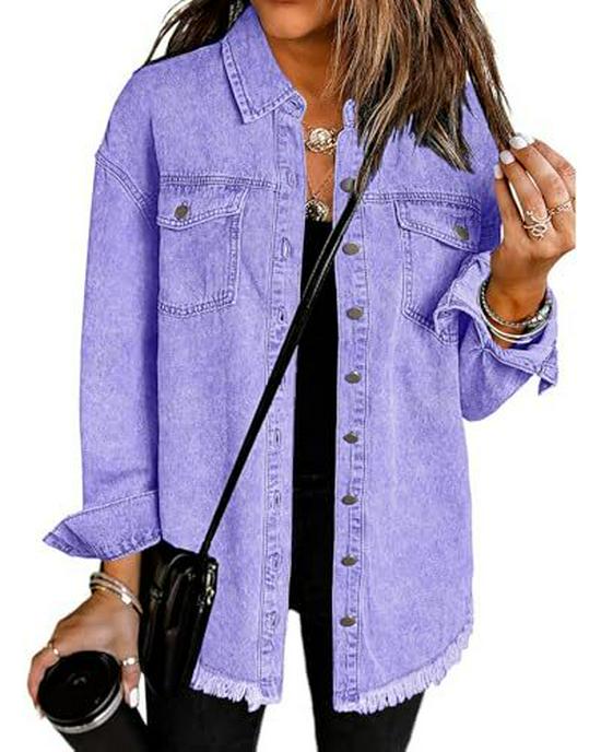 Women's Loose-Fit Brushed Denim Jacket