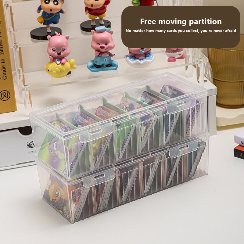 1Pc Clear Plastic Compartmentalized Organizer Box Holds 550+ Game Cards Storage Box With Adjustable Divider For Cards