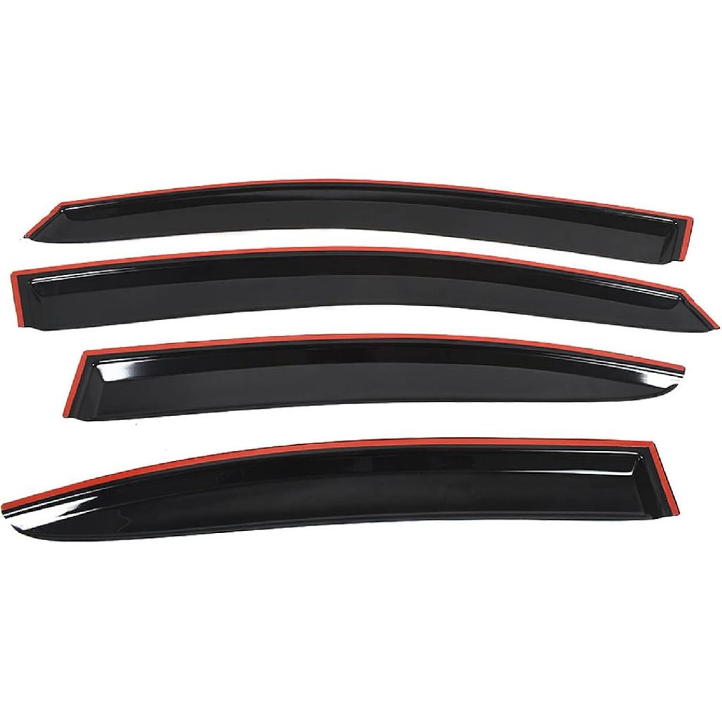 4-Pack Side Window Vent Visor Rain Guard Wind Shade Deflector JDM Style Black Replacement for 2015-2019 WRX STI Sedan 4-Door