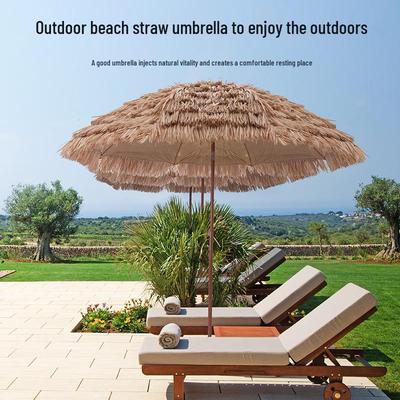 Windproof & Rainproof Outdoor Thatch Straw Sunshade Umbrella