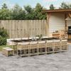 Vidaxl 17-Cz. Garden Furniture Set With Cushions, Beige, Poly Rattan