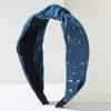 Harmony Wide Knot Denim Polka Dot Headband for Women