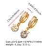1 Pair Exquisite Synthetic Zirconia with Five-pointed Star Dangle Earrings for Women Golden Earring Jewelry Wedding Party Accessories