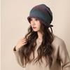 Gradient Color Bonnet Hat Large Size Drawstring Slouch Hat Fashion Beanies Skullies