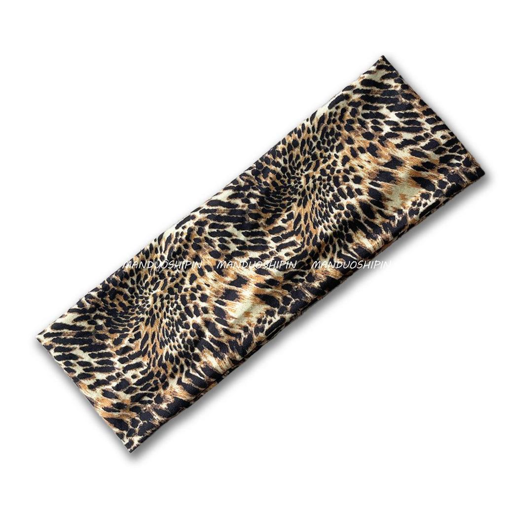 Retro Leopard Print Elastic Headband: Fashionable Sweat-Absorbing Accessory for Women