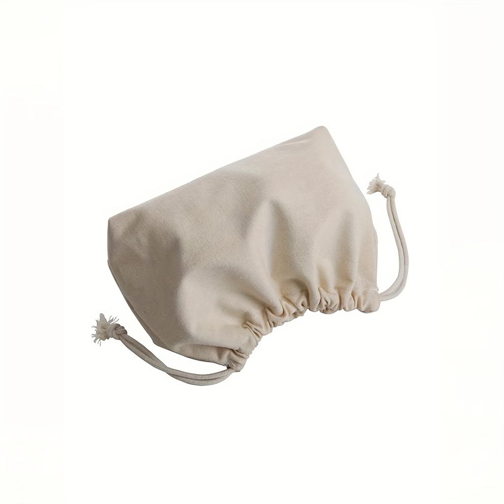 1 Beige Polyester Drawstring Storage Bag - Casual Organizer for Jewelry and Cosmetics, with Secure Closure, Suitable for Hand Wash/Dry Cleaning
