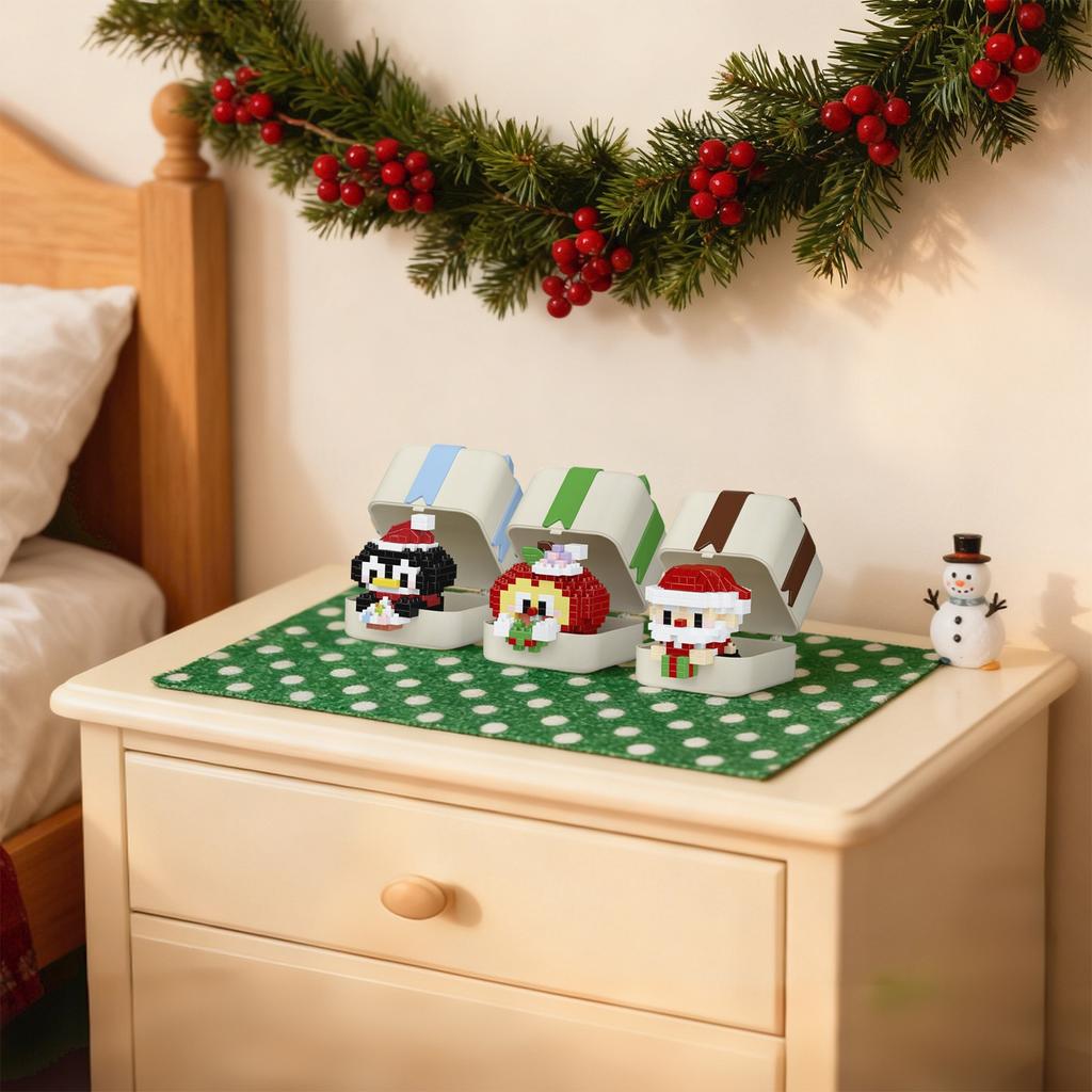 Christmas Gift Box, Cartoon Dolls, Small ParticleBuilding Block Toys
