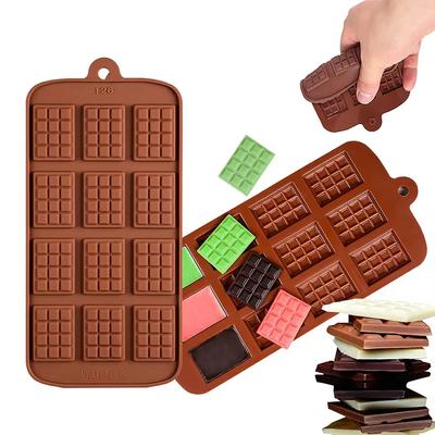 12 Gird Chocolate Silicone Molds Fondant Waffles Baking Mould Candy Cake Biscuit DIY Handmade Soap Candle Making Supplies