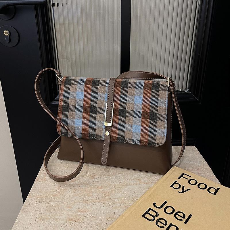 Kostkovaná taška Dámská Nová Ležérní Všestranná Taška přes rameno Velkokapacitní Nákupní taška Módní Dojížděcí Taška Messenger