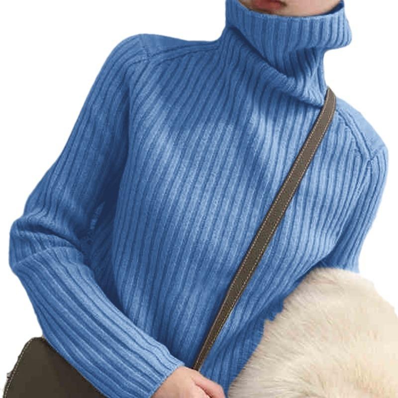 Turtleneck Sweater Women's Thickened Bottoming Sweater Autumn and Winter New Women's Long-sleeved Knitted Sweater Slim-fitting Foreign-style Bottoming