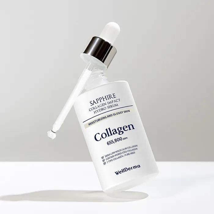 Pore/Skin Elasticity with 7 Types of Collagen _ Wellderm Sapphire Collagen Impact Hydro Serum 50ml