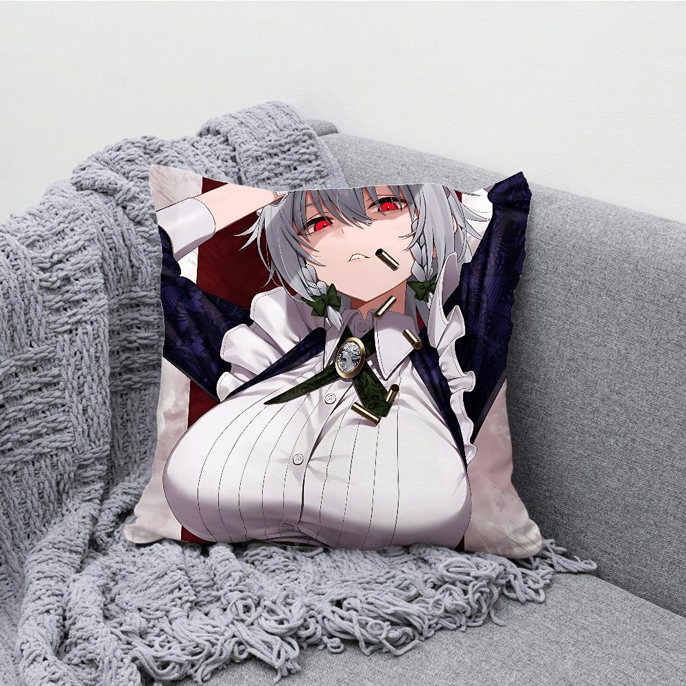 Sakuya Izayoi Touhou Project Pillow Case Soft Cushion Cases for Farmhouse Sofa Decor Home Decorations and Protector Pillow Case
