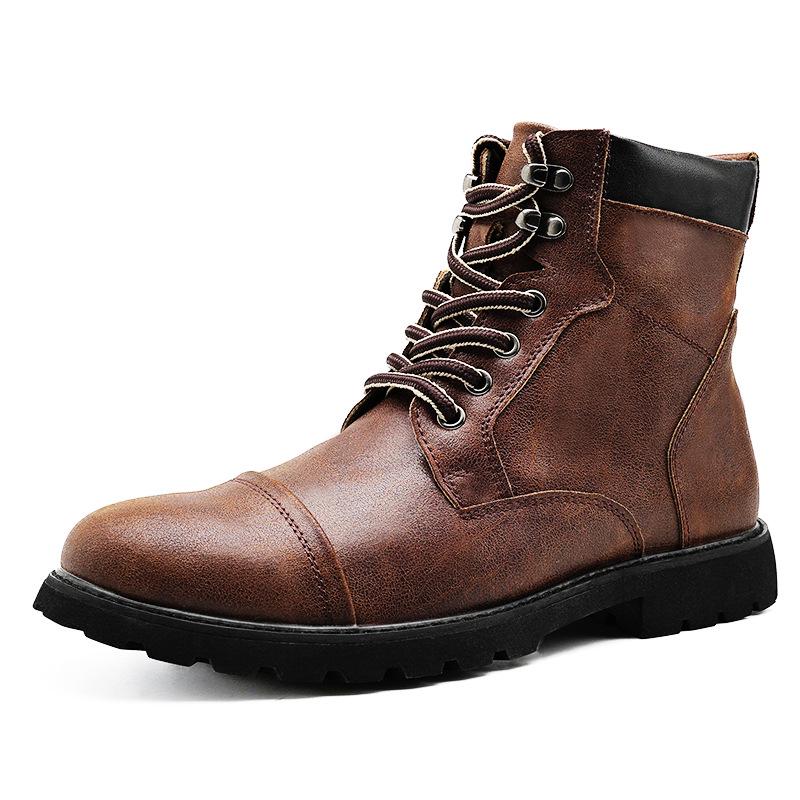 Men's Retro British Style High-Top Martin Boots: Fashionable Autumn Winter Work Footwear