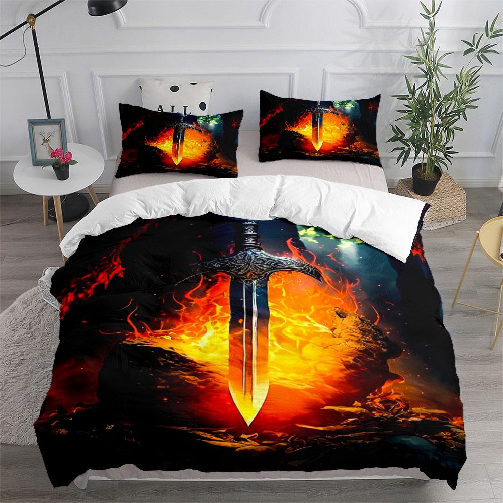 Sword Art Duvet Cover Set UK Single Double King US Twin Full Queen Size Anime Bed Linen Set