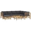VidaXL Garden Lounge Set 8 Pcs with Dark Grey Cushions Bamboo 3155223