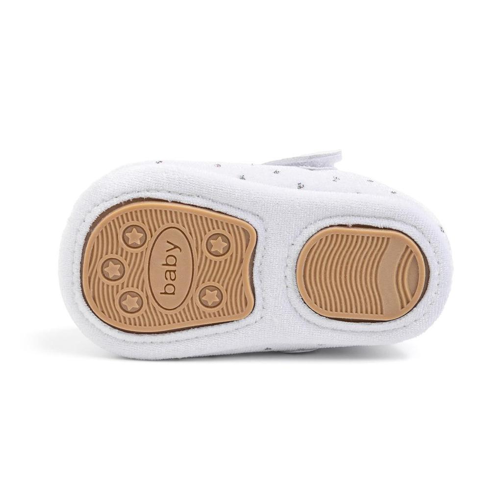 2025 Girls' Velvet Bow Princess Walker Shoes - Soft Sole, Korean Style