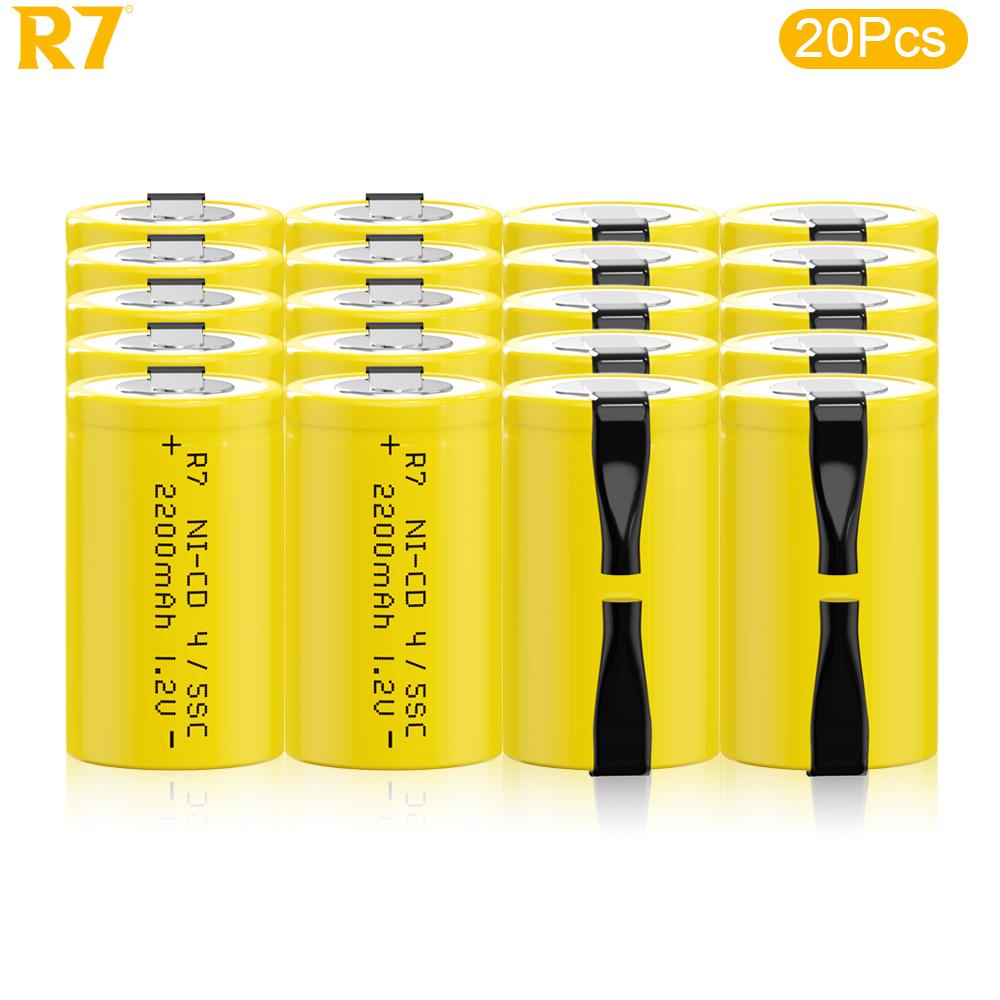 4/5SC Ni-Cd 1.2V 2200mAh Rechargeable Battery with Tongue for Electric Drills and Screwdrivers - High Capacity and Long Life