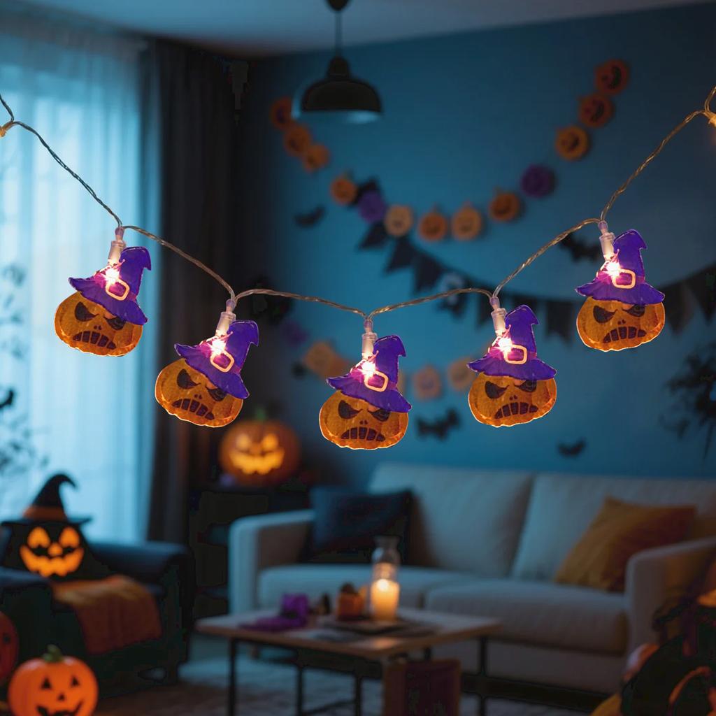 LED Halloween Indoor String Lights - Spooky Multicolor Decor For Haunted Houses, Parties, And Seasonal Displays