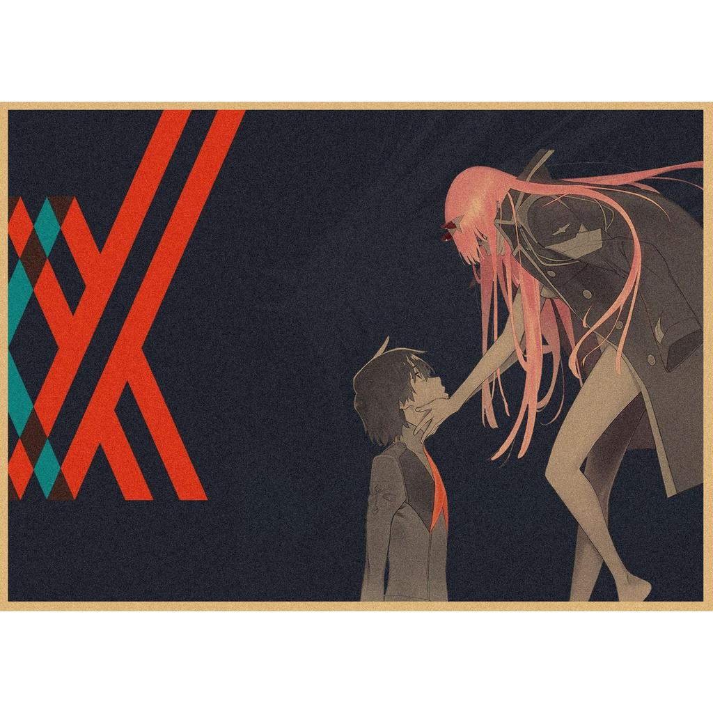 National Team DARLING In the FRANXX Retro Kraft Paper Anime Poster 261 for Wall Decoration
