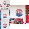 Country Rustic Style July Fourth Welcome Door Hanger Featuring Red White Theme Blue