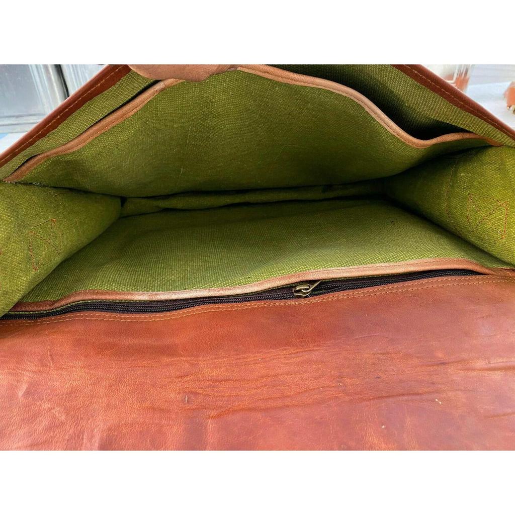 Vintage Briefcase Satchel Leather  Laptop Messenger Bag Shoulder Men's