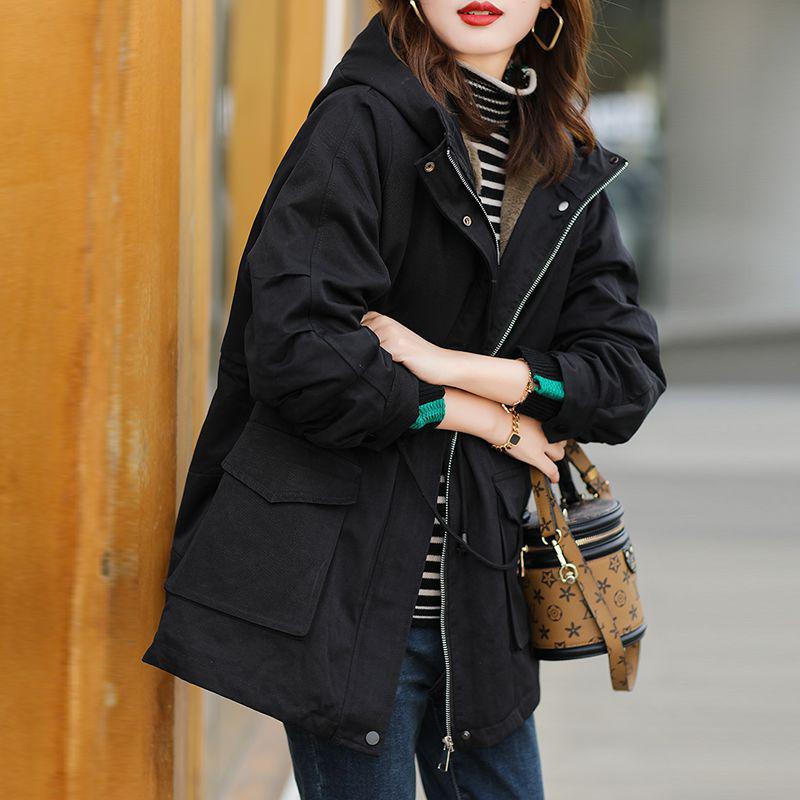 

Женская парка 2023 года: Стильное, теплое хлопковое пальто с капюшоном и бархатной подкладкой