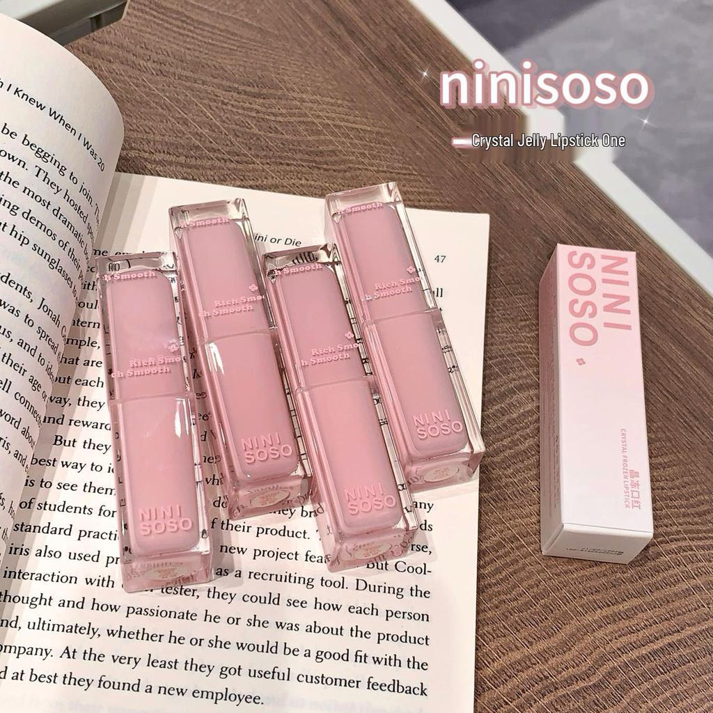 Ninisoso Crystal Jelly Hydrating Lipstick - Plump, Clear, Natural Look