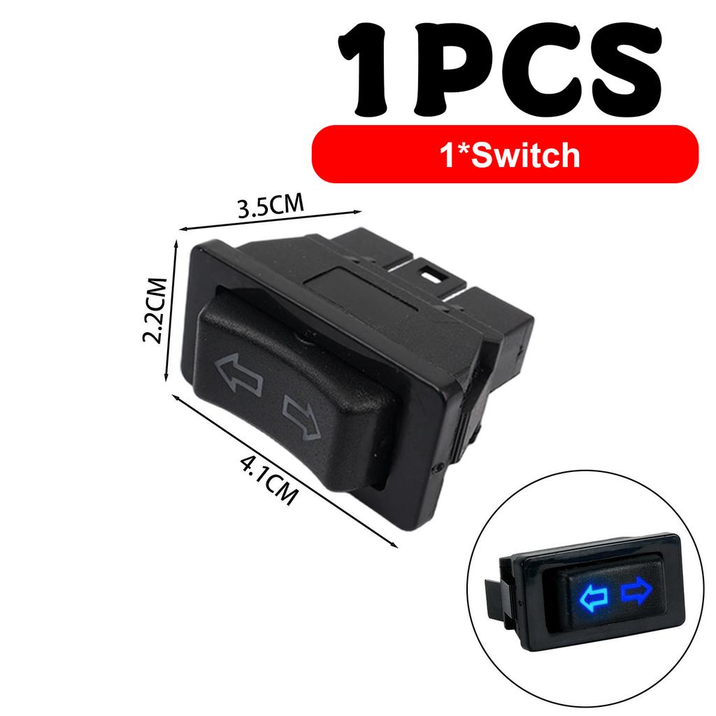 Auto Power Window Control Switch 12V 20A 5 Pin Universal Car Glass Lifter Button Red/ Blue LED Light Interior Replacement Parts