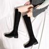 Fashion Middle Heel Long Boots for Women Winter 2024 Autumn Gyaru Goth Demi-season Quality New Work Footwear Knee High Shaft Shoes Woman
