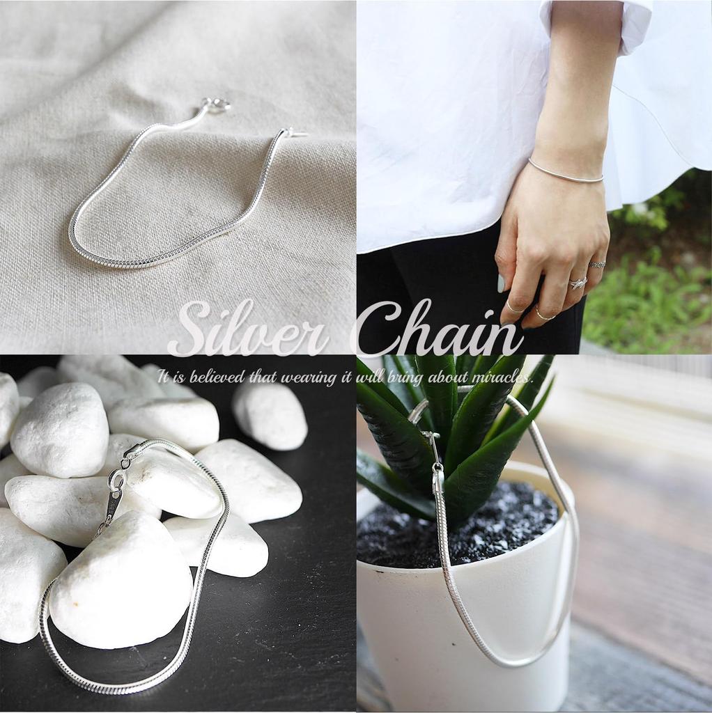 Genuine 925 Sterling Silver Chain Bracelet for Men and with Brand Jewelry One Size Fits Women, Simple, Slim, Thin, Drawstring, Casual, Stylish, Cool,