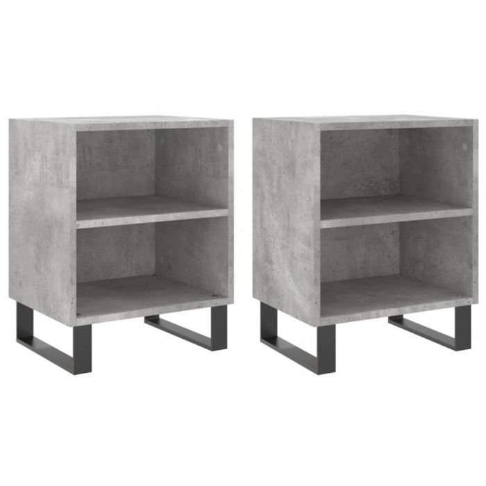 VidaXL Bedside Tables 2 Pcs Concrete Grey 40x30x50 Cm Engineered Wood 826805