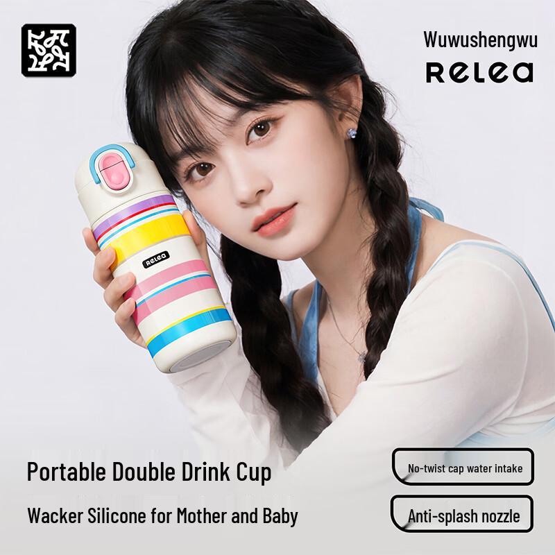 RELEA 316L Stainless Steel Dual-Drink Thermos Bottle