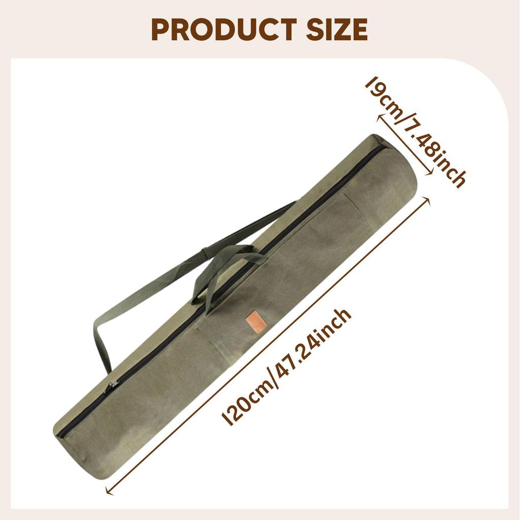 Canvas Fishing Rod Bag Protector 120cm Fishing Gears Organizer Pole Case Travel Carrier for Lures Traveling Gifts Outdoor Line