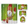 Christmas Bathroom Shower Curtain Four-Piece Combination Floor Mat Bathroom Water Absorbent Non-Slip Door Mat Bedroom Carpet