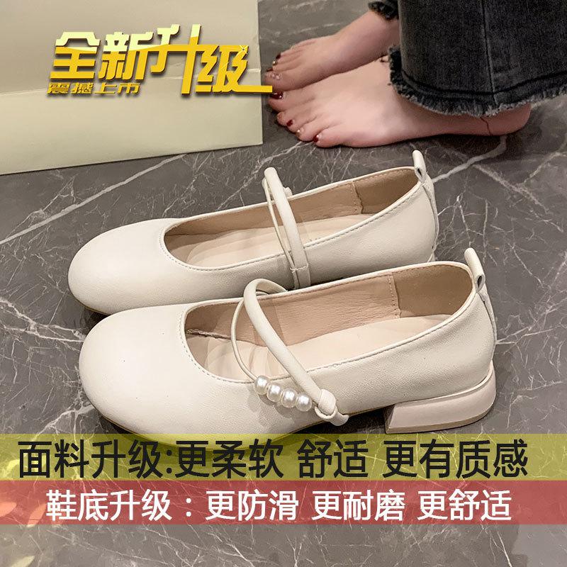 New Chinese Gentle Mary Jane Girl Shoes New Thick Heel Granny Shoes Fairy Style Pumps Shoes for Spring 2025