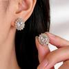 Zircon Super Flash Stud Earrings Round Pigeon Egg Light Luxury Niche Design High-End Earrings Full Of Diamond Earrings Women