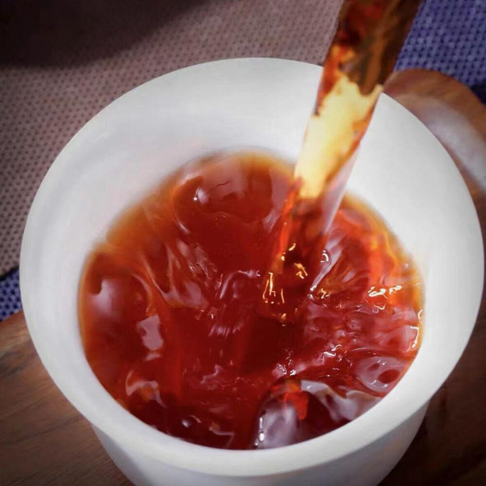 357g Yunnan Envelhecido Puerh Chá Maduro 1990 Menghai Qizi Super Grade Pu'er Chá Bolo