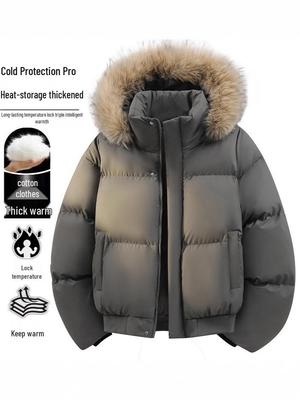 Men's PU Leather Eagle Jacket - American Style Winter Parka