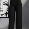 Women's High Waist Wide Leg Pants Tailored Flowy Trousers Casual Work Pants