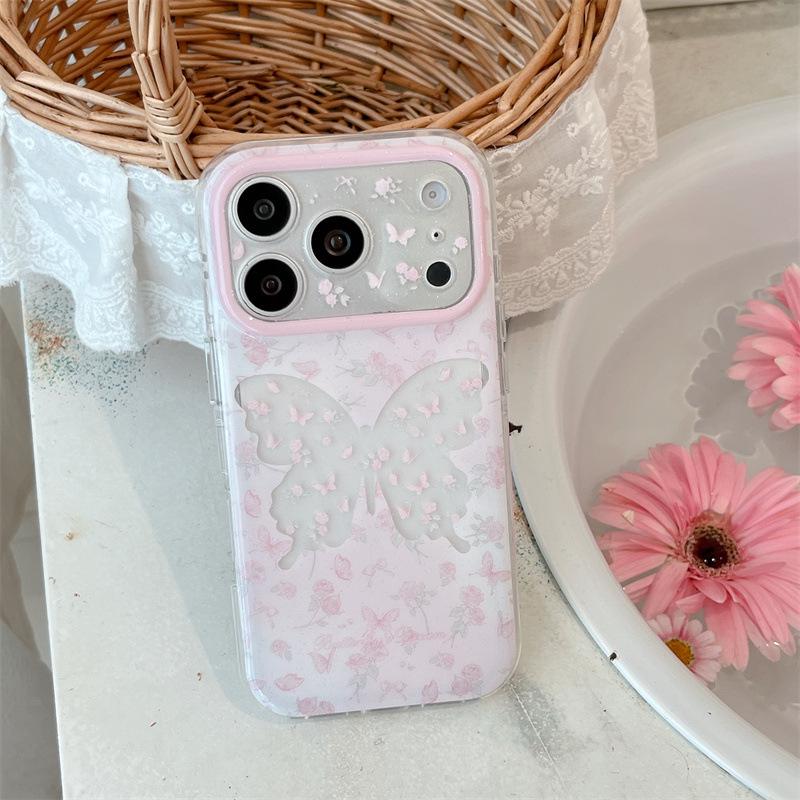 Pink Rose Butterfly iPhone 16 Pro Max / 15 Pro Case 16 Pro Max