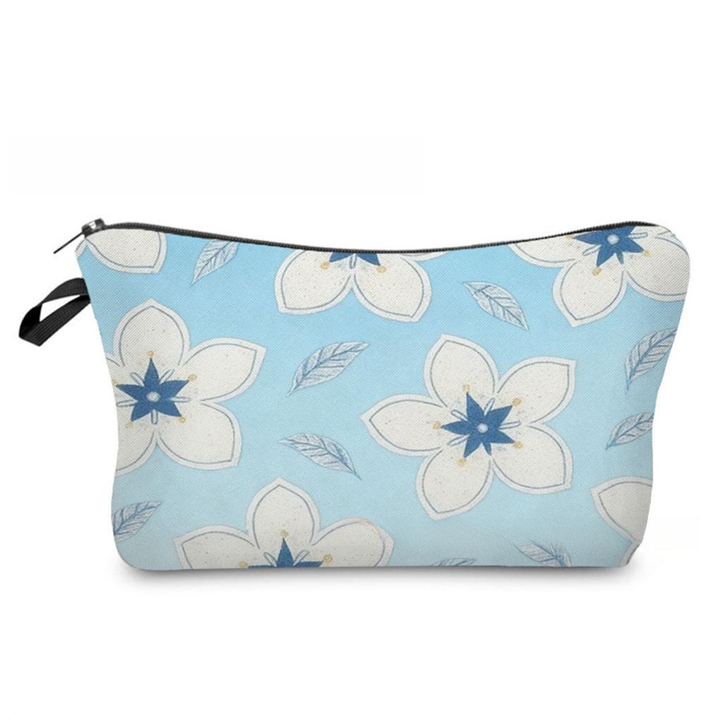 Women Floral Print Cosmetic Bag Toiletries Organize Travel Storage Case 6878 KTB