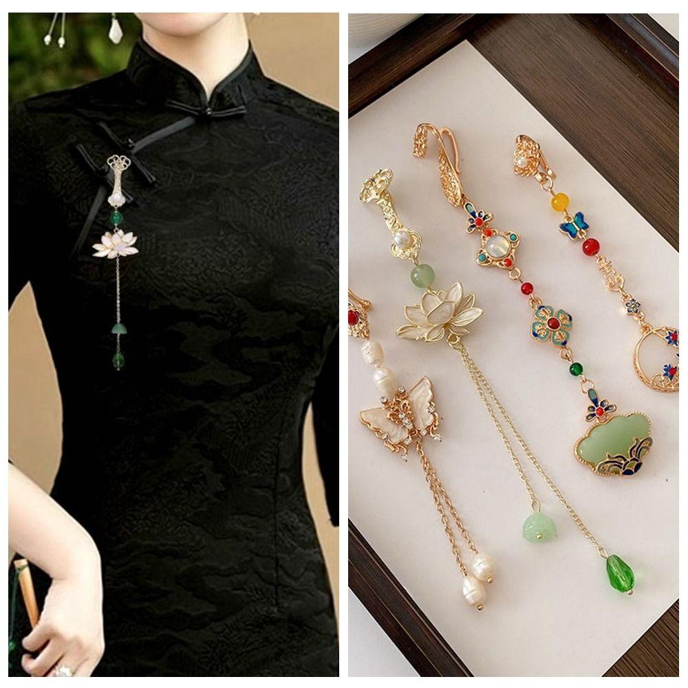 Zinc Zinc Alloy Chinese Style Brooch Electroplating Lapel Brooch Vintage Women Hanfu Ornament  Decoration