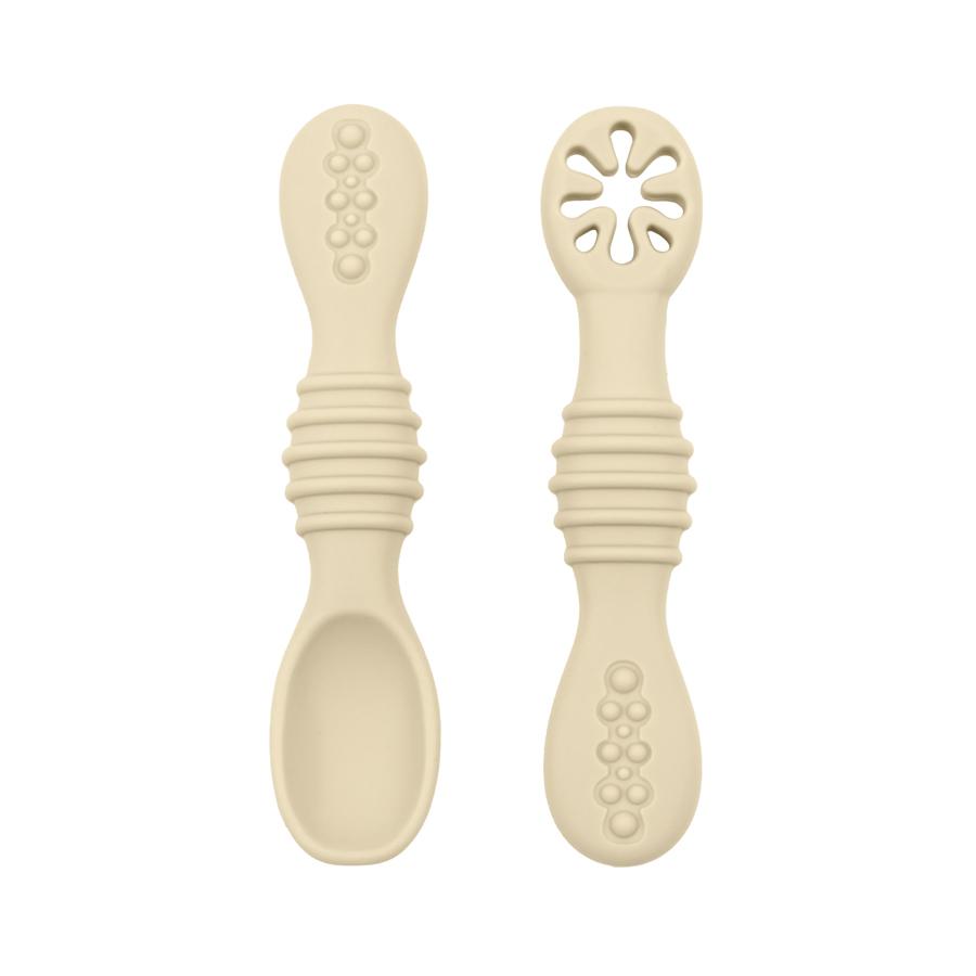 2Pcs/Set Baby Silicone Grinding Training Spoon Feeding Complementary Food Rice Paste Double Headed Soft Spoon Sticky Licking Rod