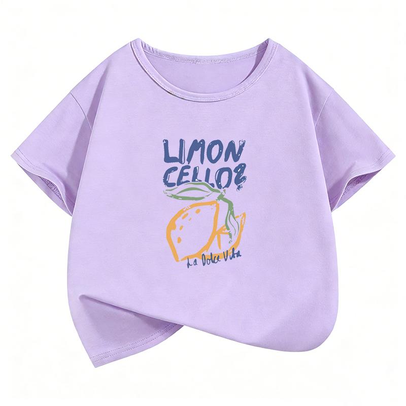 Harajuku Summer Spring Limon Cello T Shirts Funny Manga Kids Childrens Tshirt Boys Girls Casual Top Tee