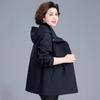 2026 Stylish Mid-Length Windbreaker Jacket for Middle-Aged and Elderly Mothers, Plus Size, Slimming, Spring/Autumn Wear